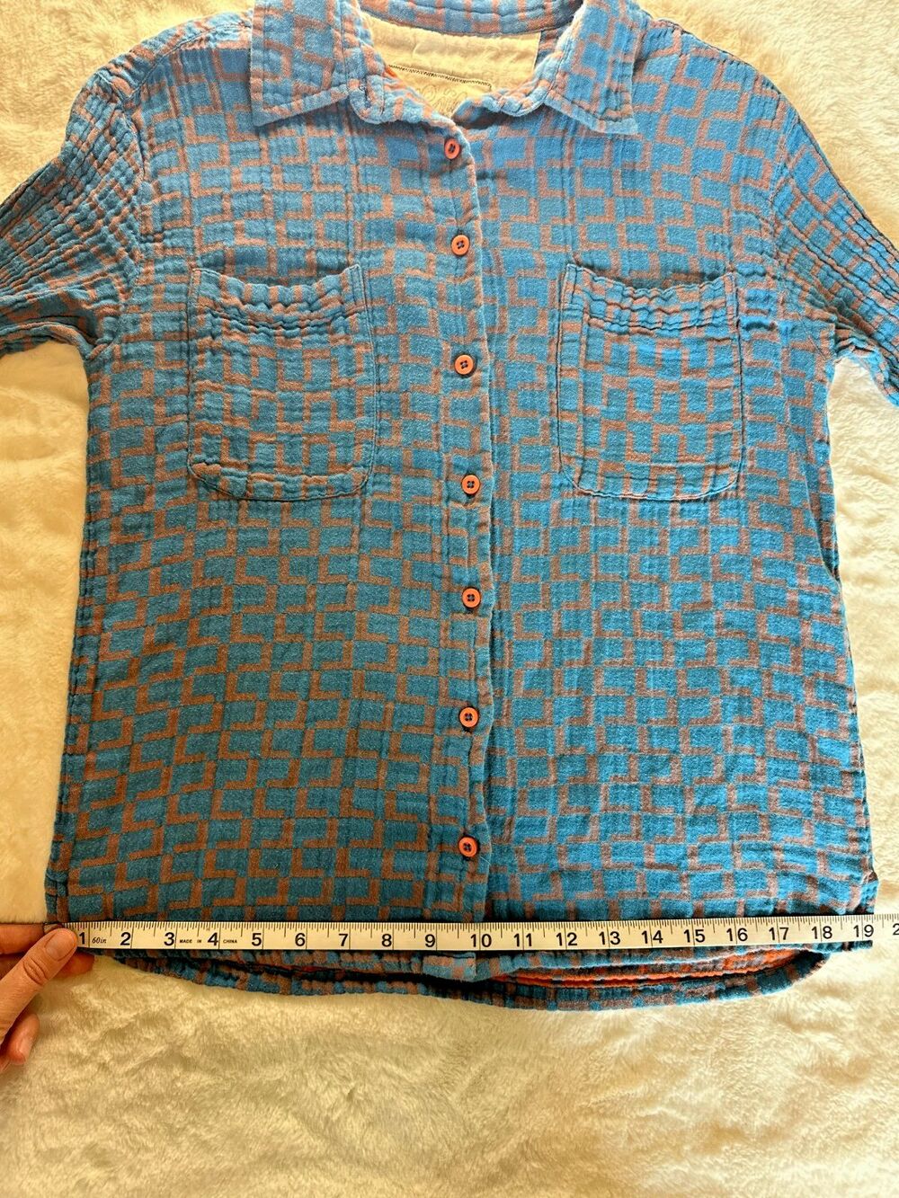 RARE Ace & Jig 100% cotton women's button up flannel xxs grunge made in India - Picture 6 of 9